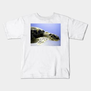 Hawksbill Caribbean Sea Turtle Close Up Kids T-Shirt